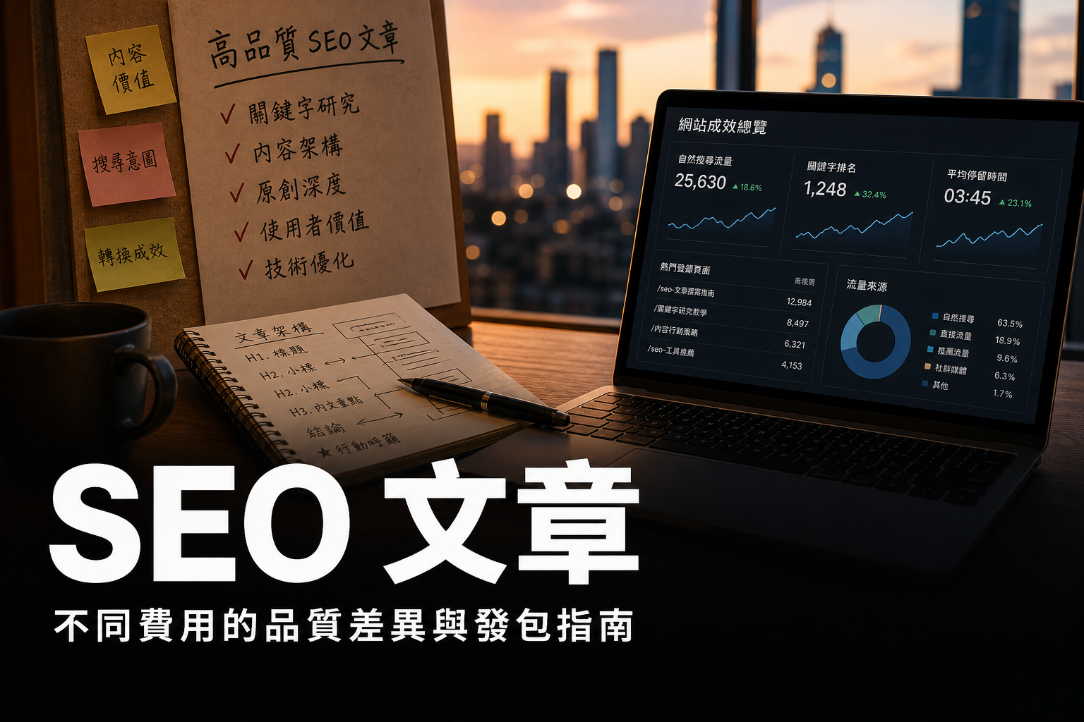 SEO 文章費用與品質行情比較圖